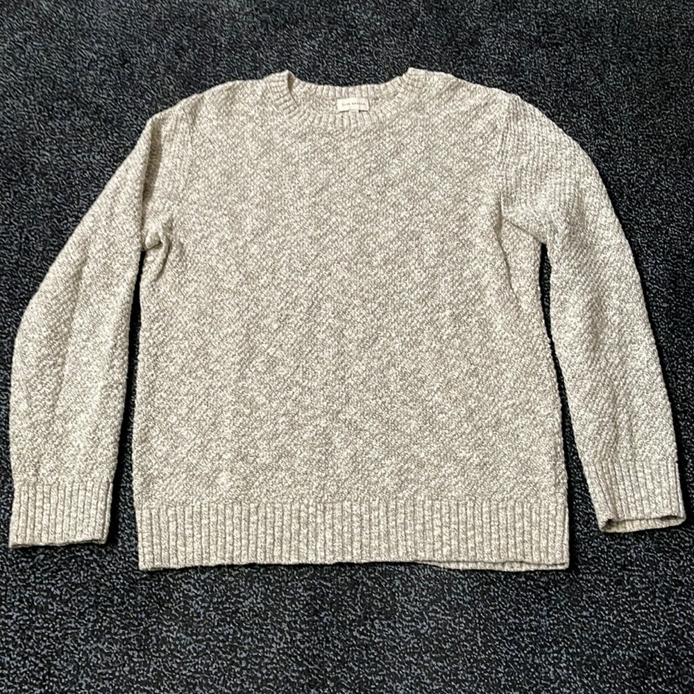 Club Monaco Knit Khaki Cream Tan Crewneck Pullover Sweater